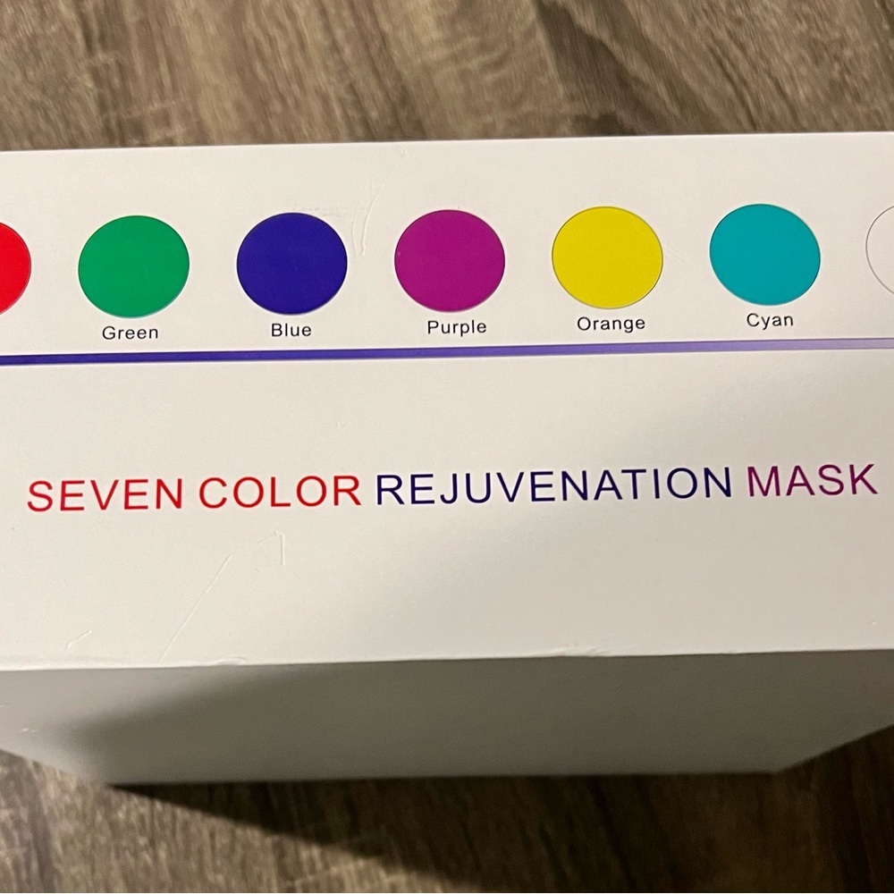 LED 7 Color Light Therapy Facial Mask Skin Rejuvenation Acne Anti-Aging NIB new - Picture 5 of 6